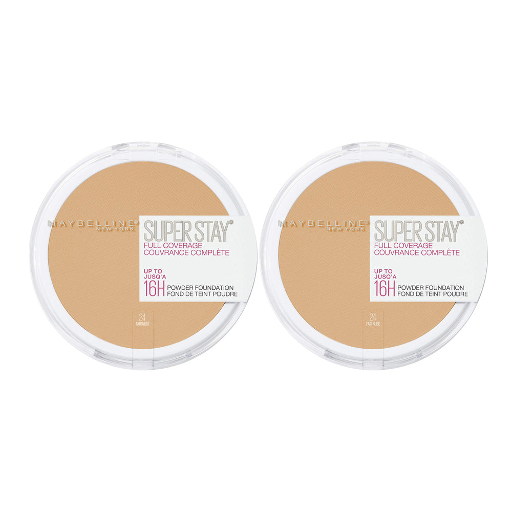 Maybelline Super Stay Full Coverage 16H Powder 9g 24 FAIR NUDE - 2 pack