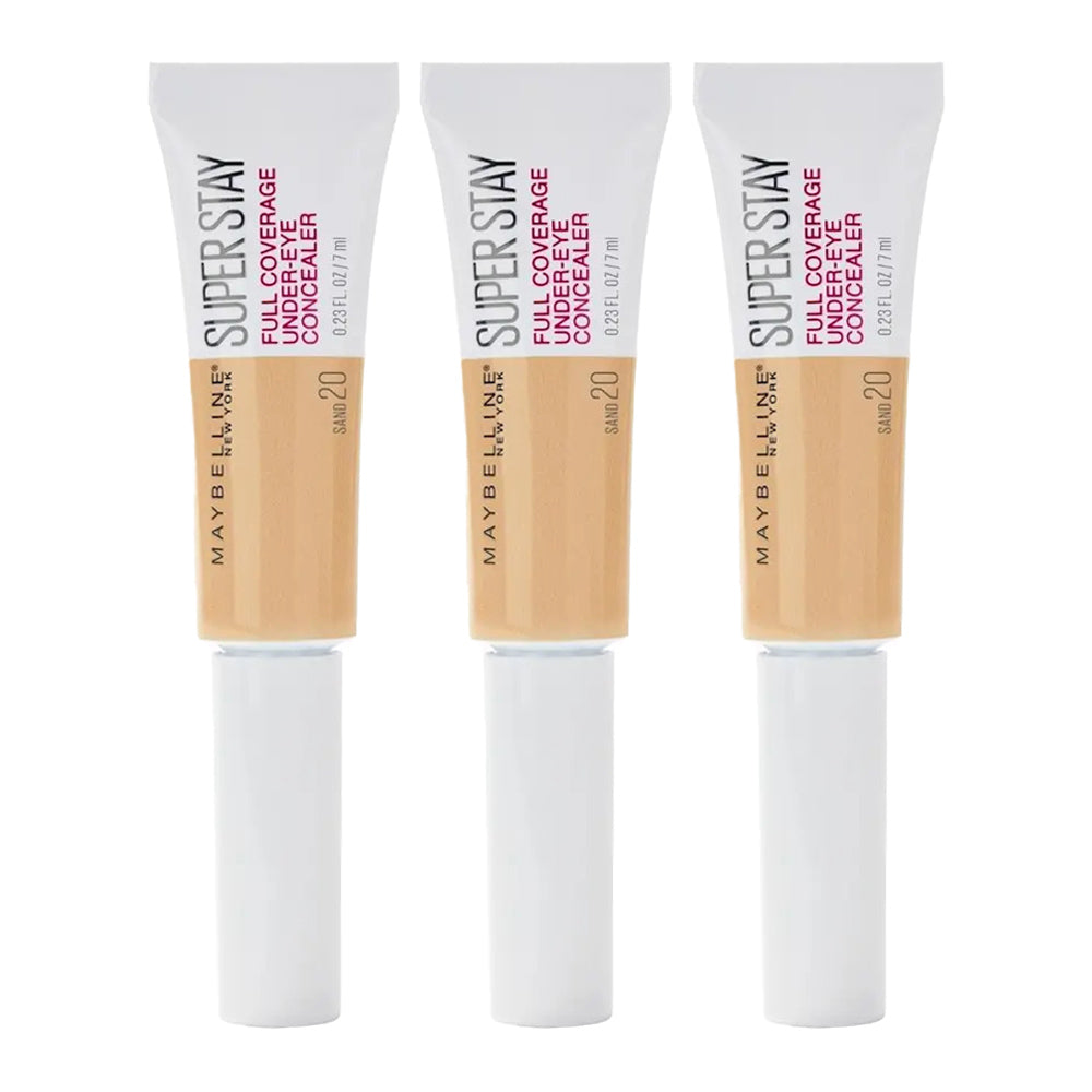 Maybelline Super Stay Full Coverage Under-Eye Concealer 6ml 20 SAND - 3 pack