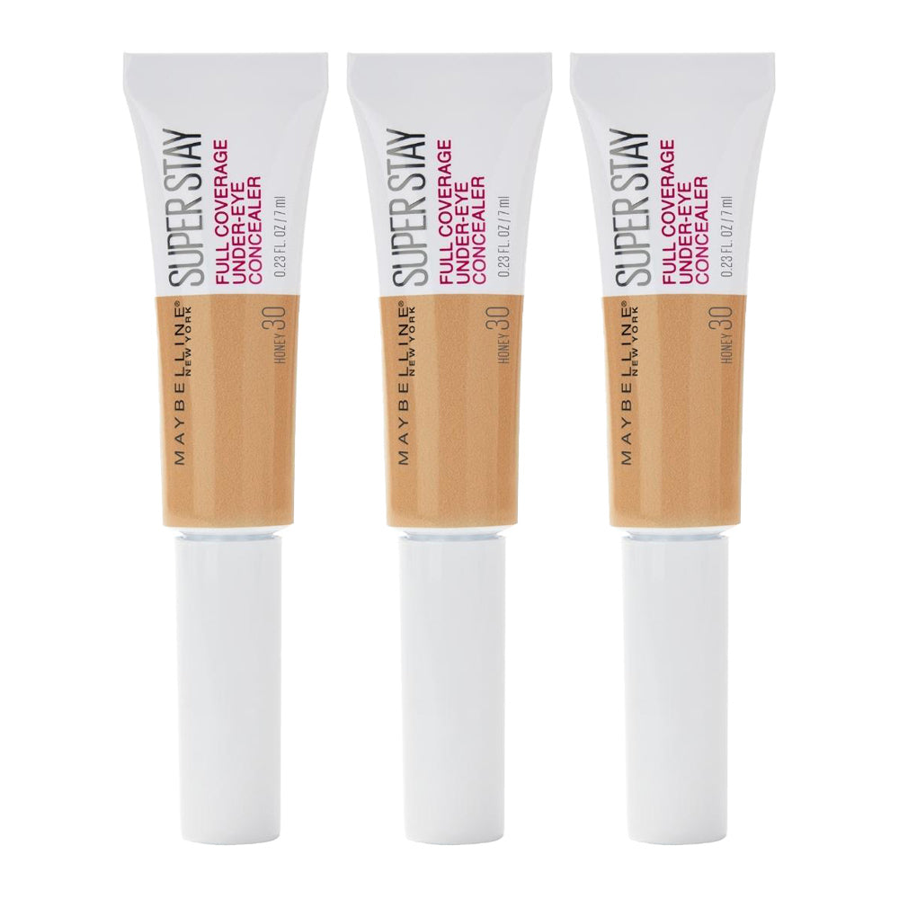 Maybelline Super Stay Full Coverage Under-Eye Concealer 6ml 30 HONEY - 3 pack