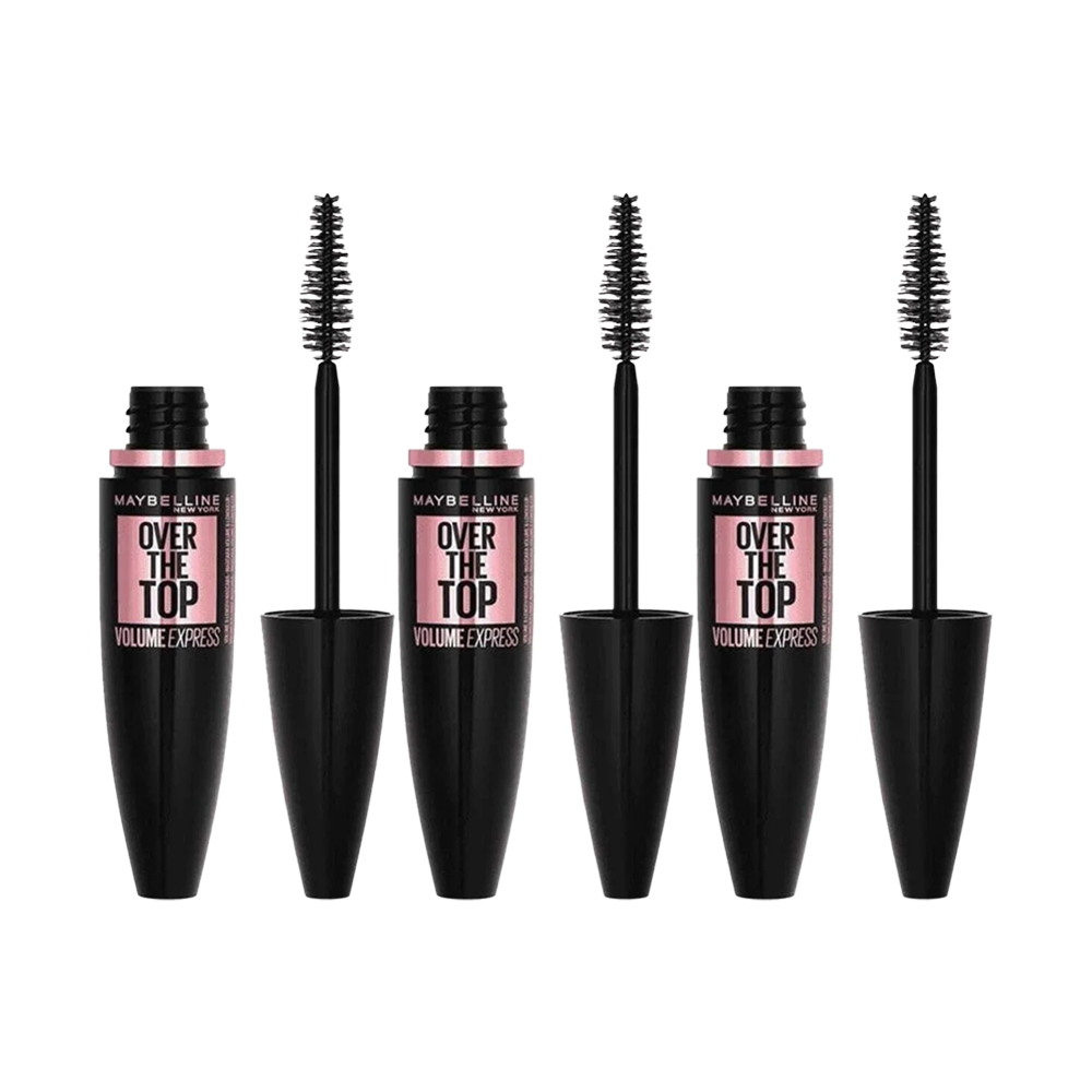 Maybelline Volum' Express Over The Top Mascara in Black, 8.7ml - 3 pack