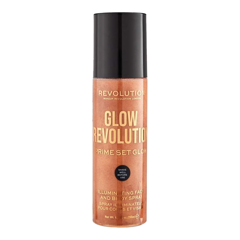 Makeup Revolution Glow Revolution Illuminating Face & Body Spray in Timeless Bronze, 200ml bottle