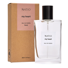 Load image into Gallery viewer, Natio My Heart Eau de Toilette floral fragrance, 50ml spray bottle with box
