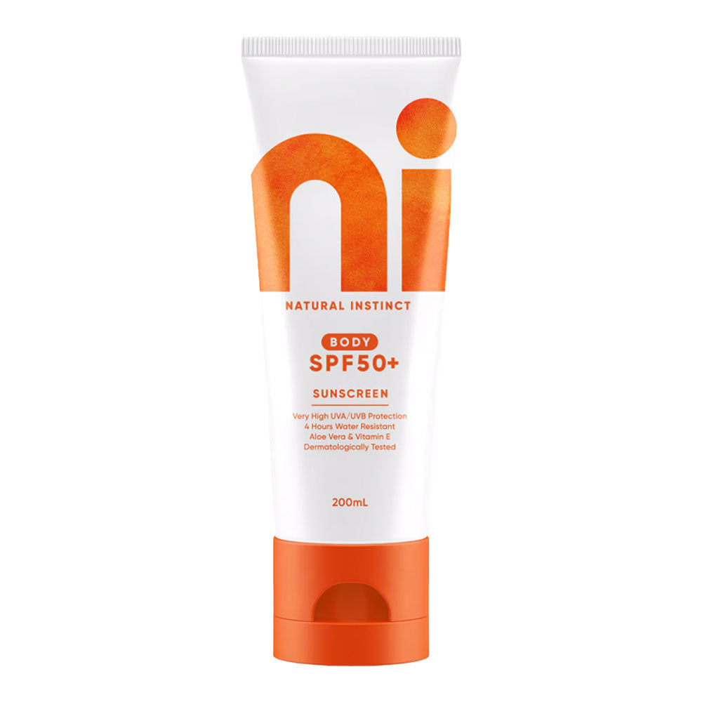 Natural Instinct Body Clean Sunscreen SPF50+ 200ml – mineral face and body sun protection at Cosmetix Australia