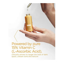 Load image into Gallery viewer, NeoStrata Enlighten 15% Vitamin C + PHA Serum, 15ml bottle open with dropper in use
