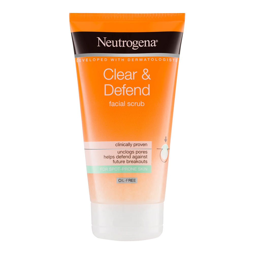 Neutrogena Clear & Defend daily facial scrub for spot prone skin 150ml