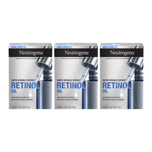 Neutrogena Rapid Wrinkle Repair Retinol Oil 30ml - 3 pack skincare product in 3 bottles