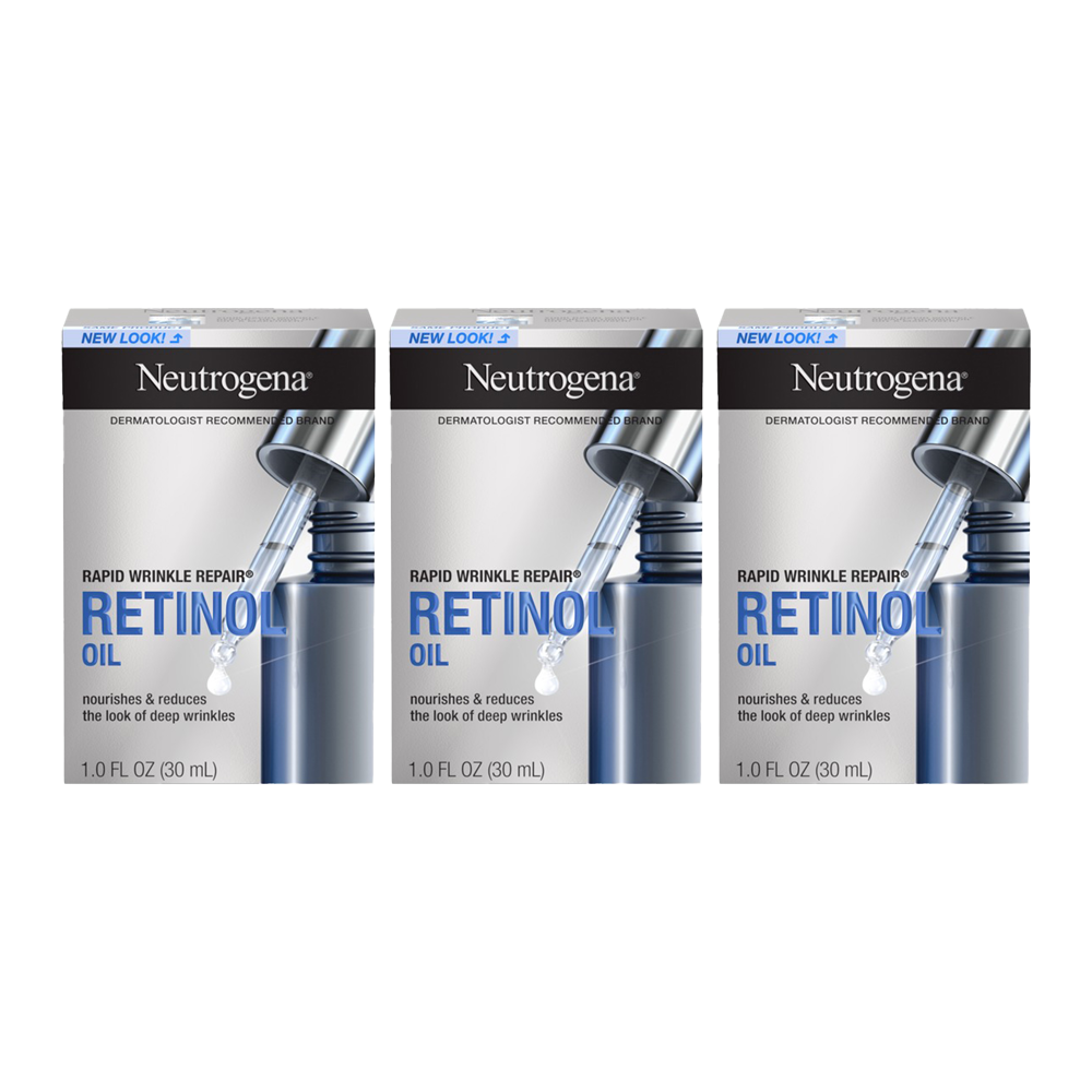 Neutrogena Rapid Wrinkle Repair Retinol Oil 30ml - 3 pack skincare product in 3 bottles