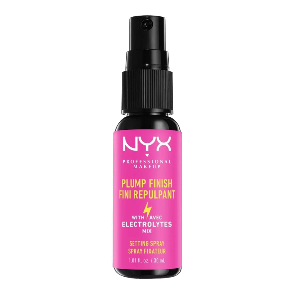 NYX Plump Finish Setting Spray 30ml bottle in black on white background