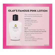 Load image into Gallery viewer, Olay Moisturising Lotion 150ml 2-Pack – back of box benefits and results of iconic pink moisturiser
