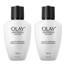 Load image into Gallery viewer, Olay Moisturising Lotion 150ml 2-Pack – iconic pink moisturiser bottles unboxed for soft, smooth, hydrated skin
