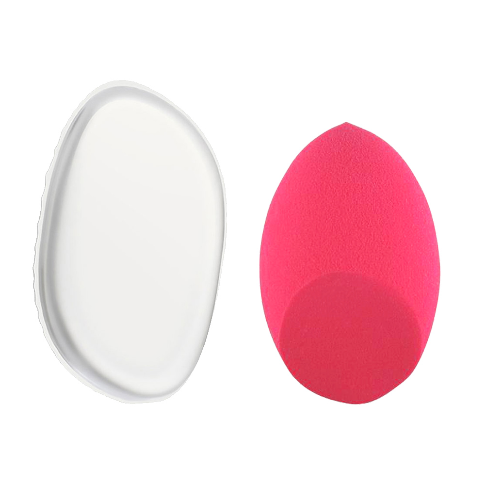 Pink olive cut beauty sponge set for makeup application