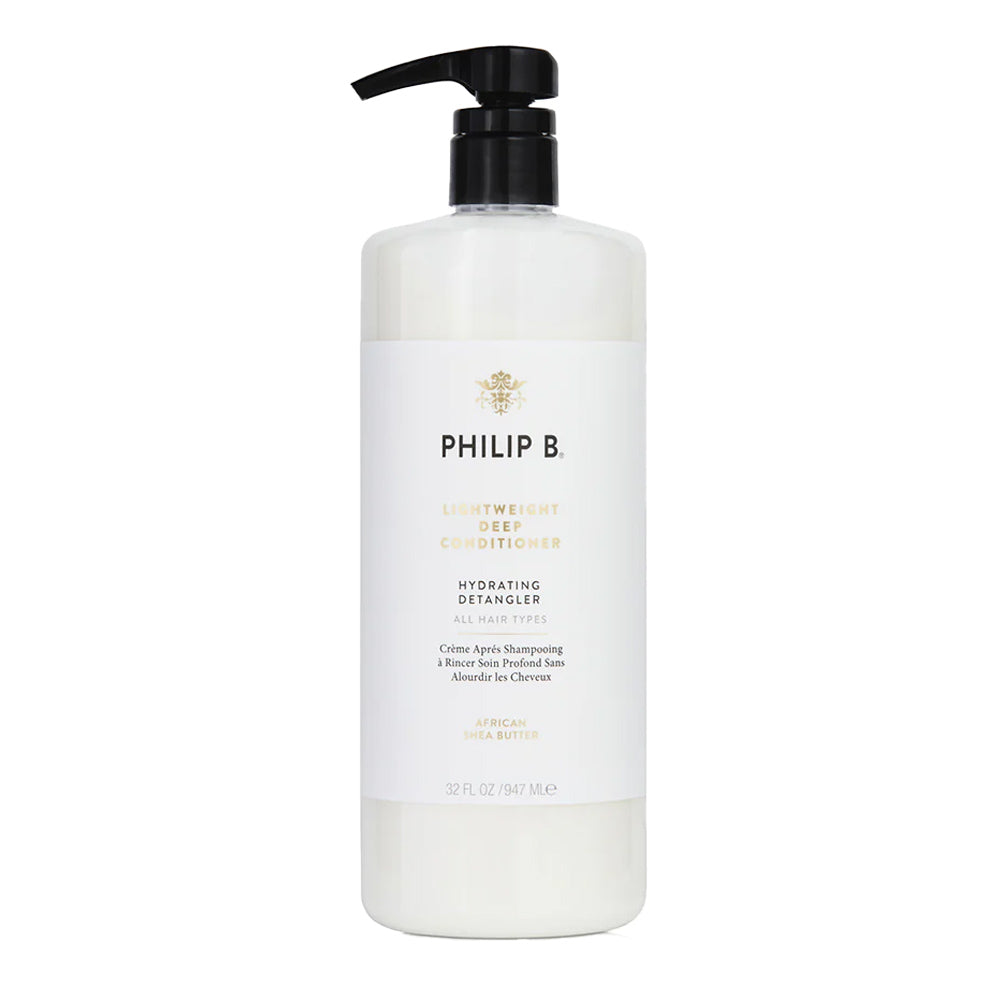 Philip B. Lightweight Deep Conditioner 947ml. Bottle of nourishing hair treatment in a 947ml size.
