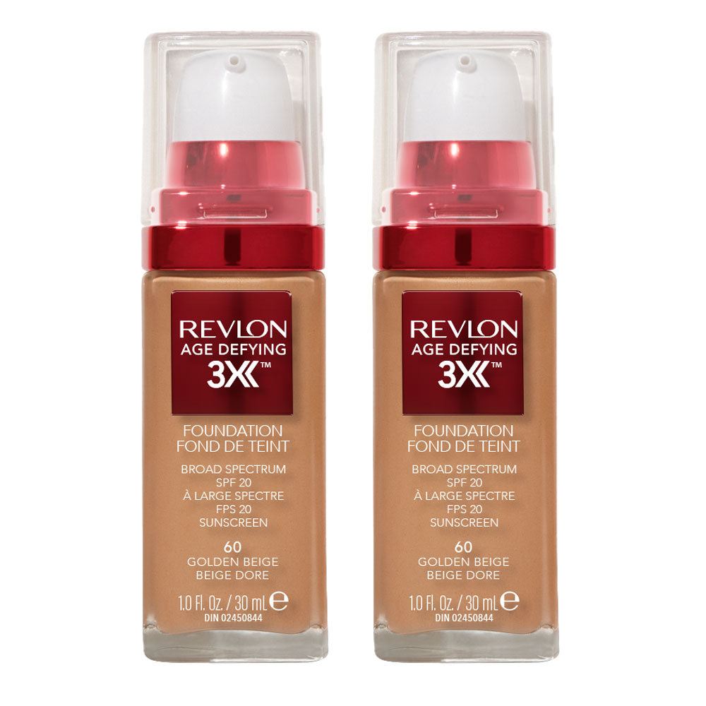 Revlon Age Defying 3X Foundation 30ml 60 GOLDEN BEIGE - 2 pack