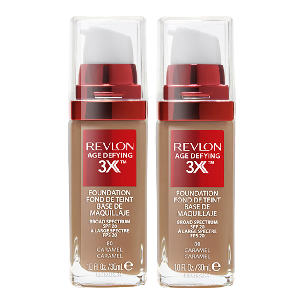 Revlon Age Defying 3X Foundation 30ml 80 CARAMEL - 2 pack 2 pack Caramel Foundation