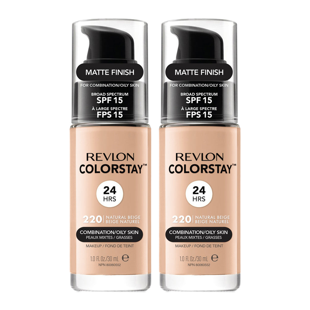 Revlon ColorStay Makeup Combination/ Oily Skin 30ml 220 NATURAL BEIGE - 2 pack