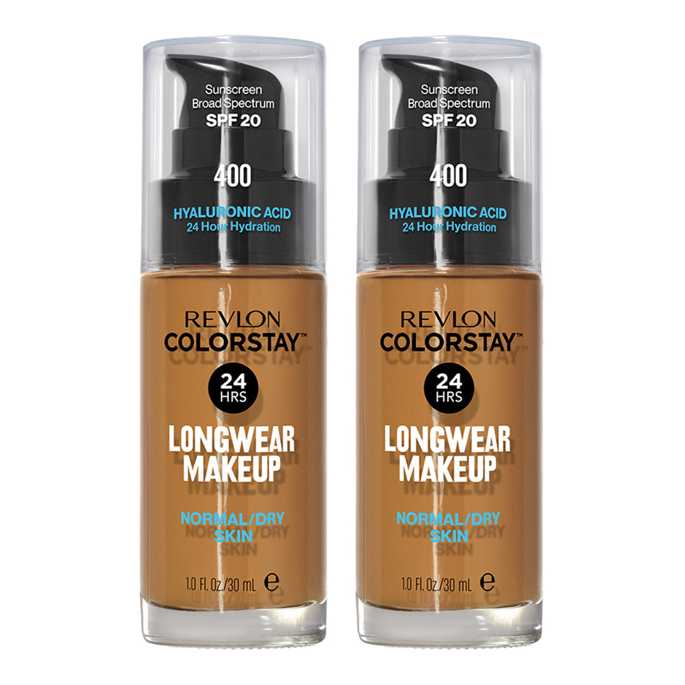 Revlon ColorStay Longwear Makeup Normal/Dry Skin SPF20 30ml 400 CARAMEL - 2 pack
