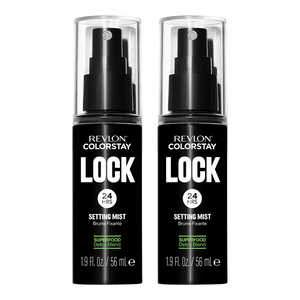 Revlon ColorStay Lock Setting Mist 56ml - 2 pack spray bottles on white background