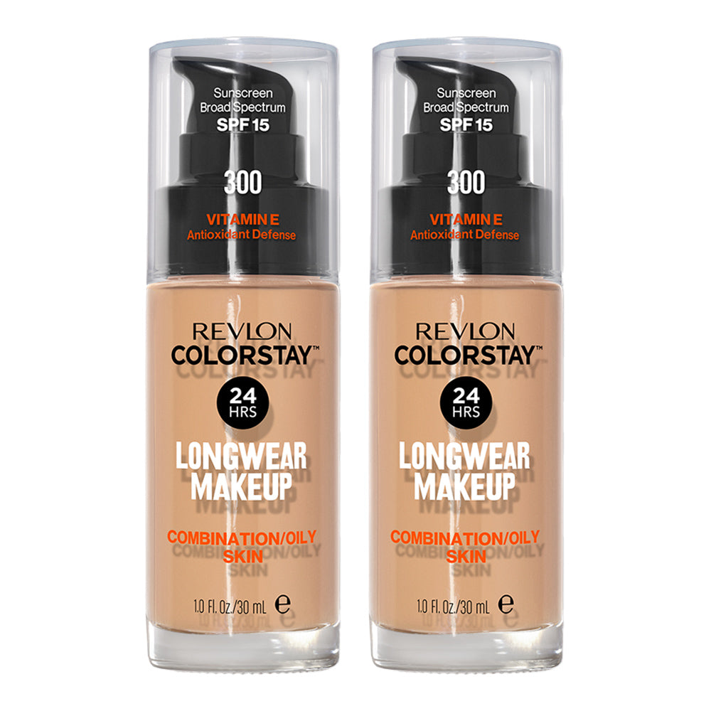 Revlon ColorStay Longwear Makeup Combination/Oily Skin SPF15 30ml 300 GOLDEN BEIGE - 2 pack