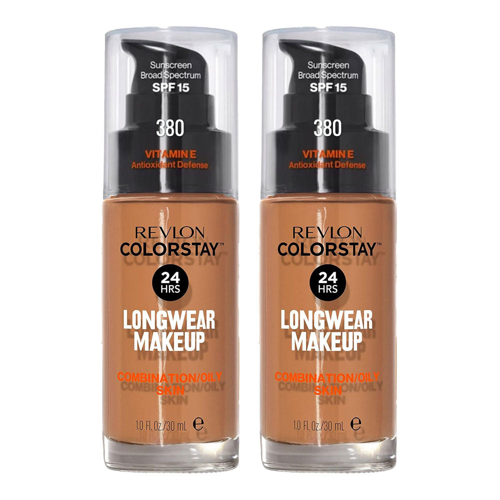 Revlon ColorStay Longwear Makeup Combination/Oily Skin SPF15 30ml 380 RICH GINGER - 2 pack
