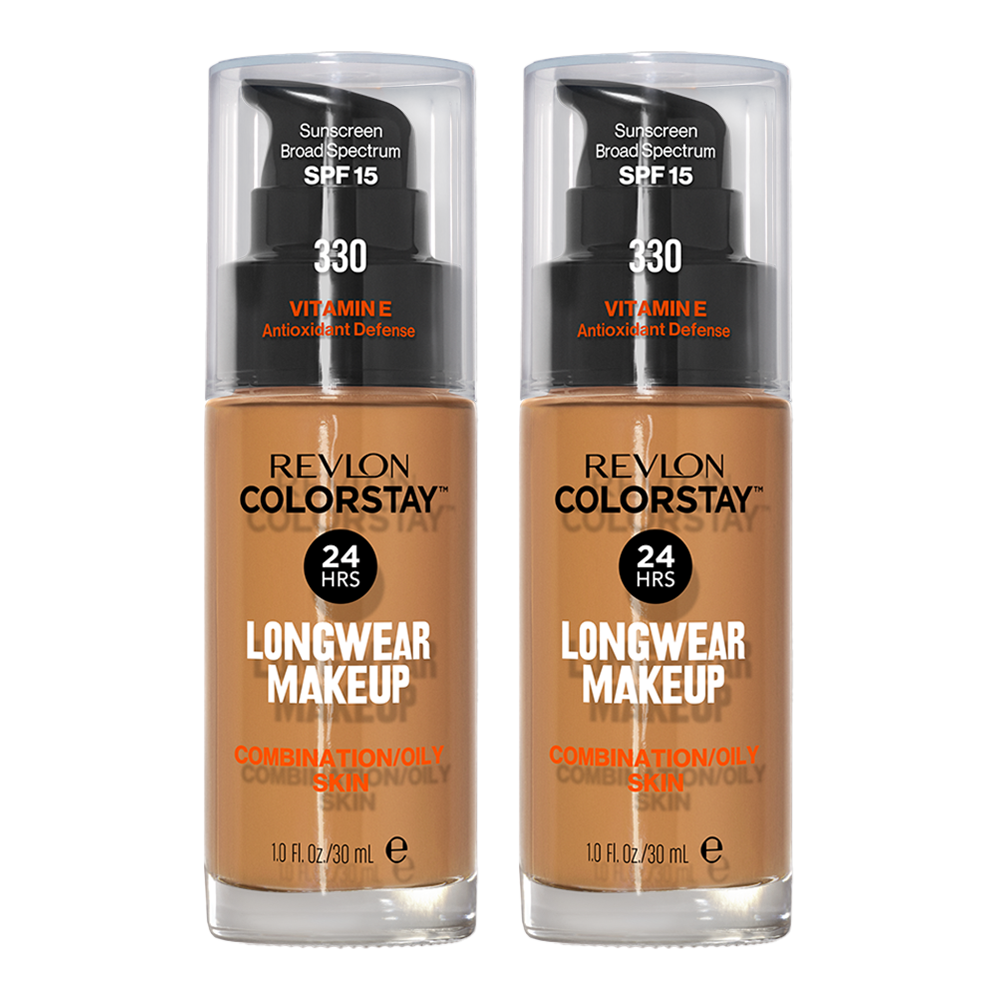 Revlon ColorStay Longwear Makeup Combination/Oily Skin SPF15 30ml 330 NATURAL TAN - 2 pack
