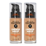 Revlon ColorStay Longwear Makeup Combination/Oily Skin SPF15 30ml 220 NATURAL BEIGE - 2 pack