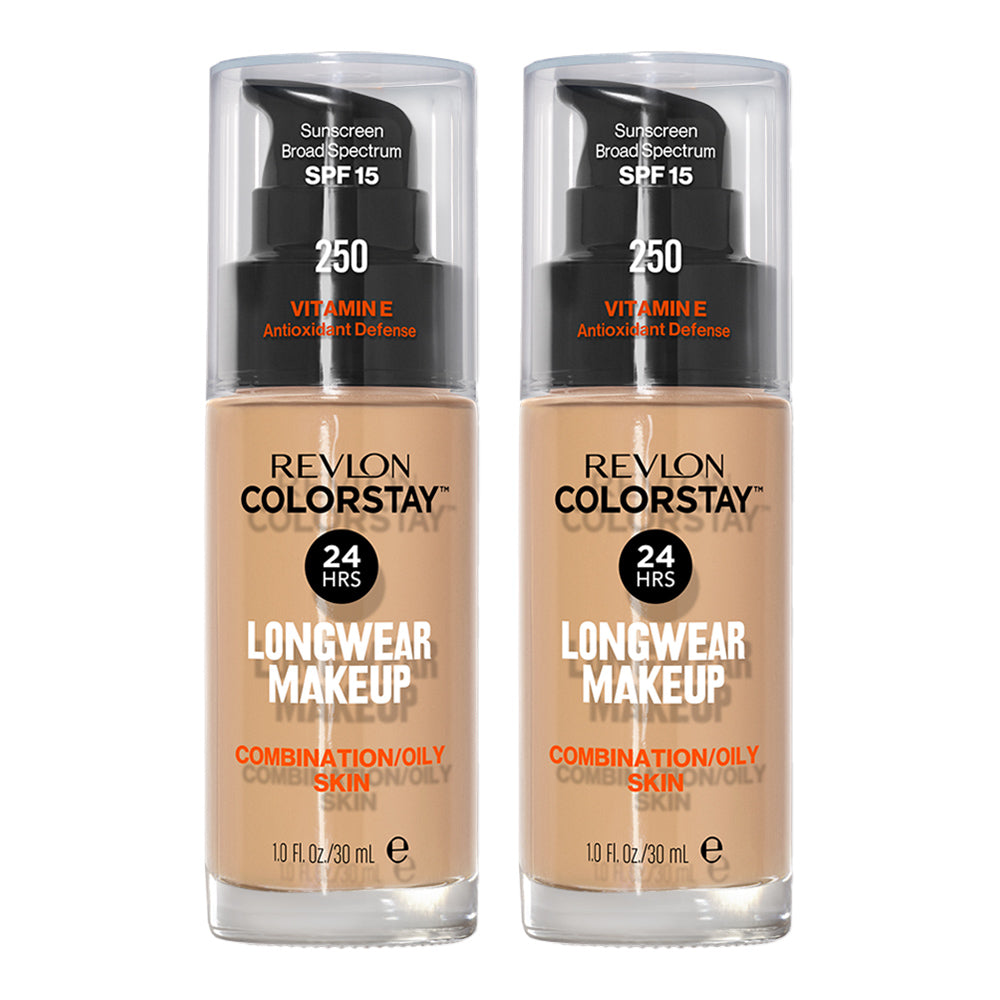 Revlon ColorStay Longwear Makeup Combination/Oily Skin SPF15 30ml 250 FRESH BEIGE - 2 pack