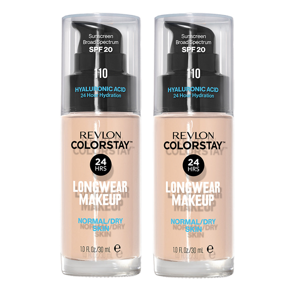 Revlon ColorStay Longwear Makeup Normal/Dry Skin SPF20 30ml 110 IVORY - 2 pack