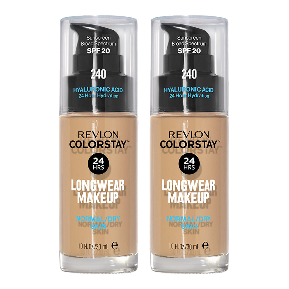 Revlon ColorStay Longwear Makeup Normal/Dry Skin SPF20 30ml 240 MEDIUM BEIGE - 2 pack