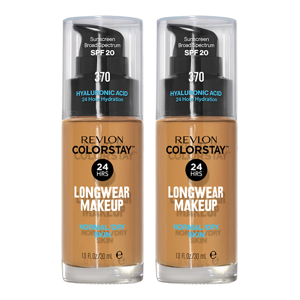 Revlon ColorStay Longwear Makeup Normal/Dry Skin SPF20 30ml 370 TOAST - 2 pack