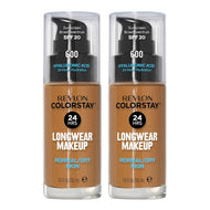 Revlon ColorStay Longwear Makeup Normal/Dry Skin SPF20 30ml 600 CINNAMON - 2 pack