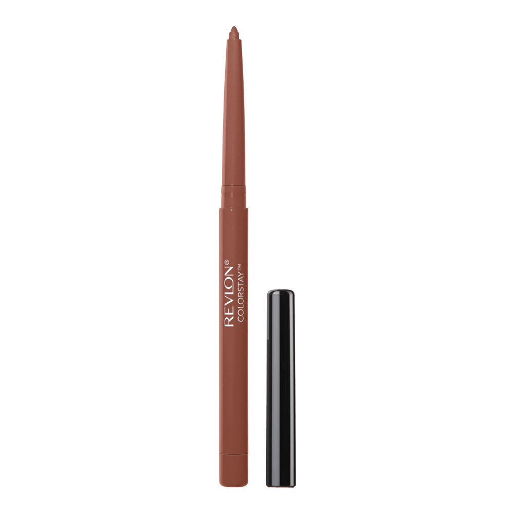Revlon ColorStay Longwear lip liner in shade 630 Nude, 0.28g pencil with cap removed