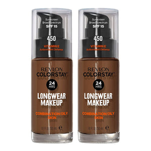 Revlon ColorStay Longwear Makeup Combo Oily Skin SPF15 30ml 450 Mocha 2 pack – foundation at Cosmetix Australia