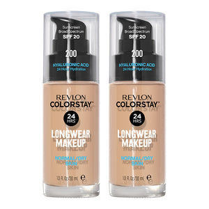 Revlon ColorStay Longwear Makeup Normal/Dry Skin SPF20 30ml 200 NUDE - 2 pack SPF20 foundation in 200 Nude shades