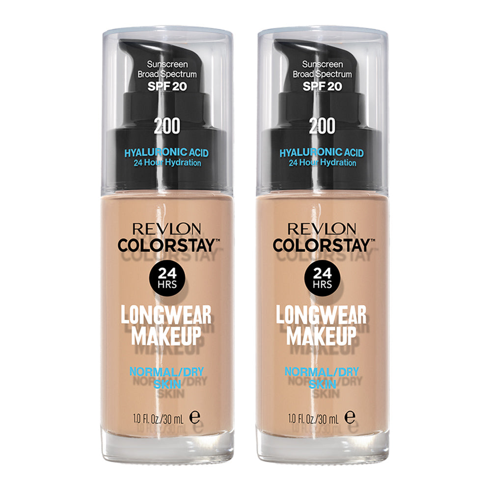 Revlon ColorStay Longwear Makeup Normal/Dry Skin SPF20 30ml 200 NUDE - 2 pack SPF20 foundation in 200 Nude shades