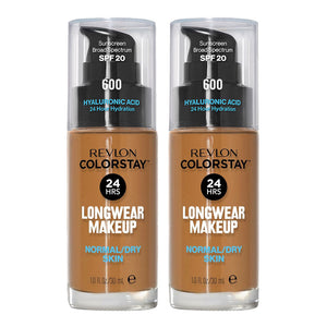 Revlon ColorStay Longwear Makeup Normal/Dry Skin SPF20 30ml 600 Cinnamon 2 pack – longwear foundation at Cosmetix Australia