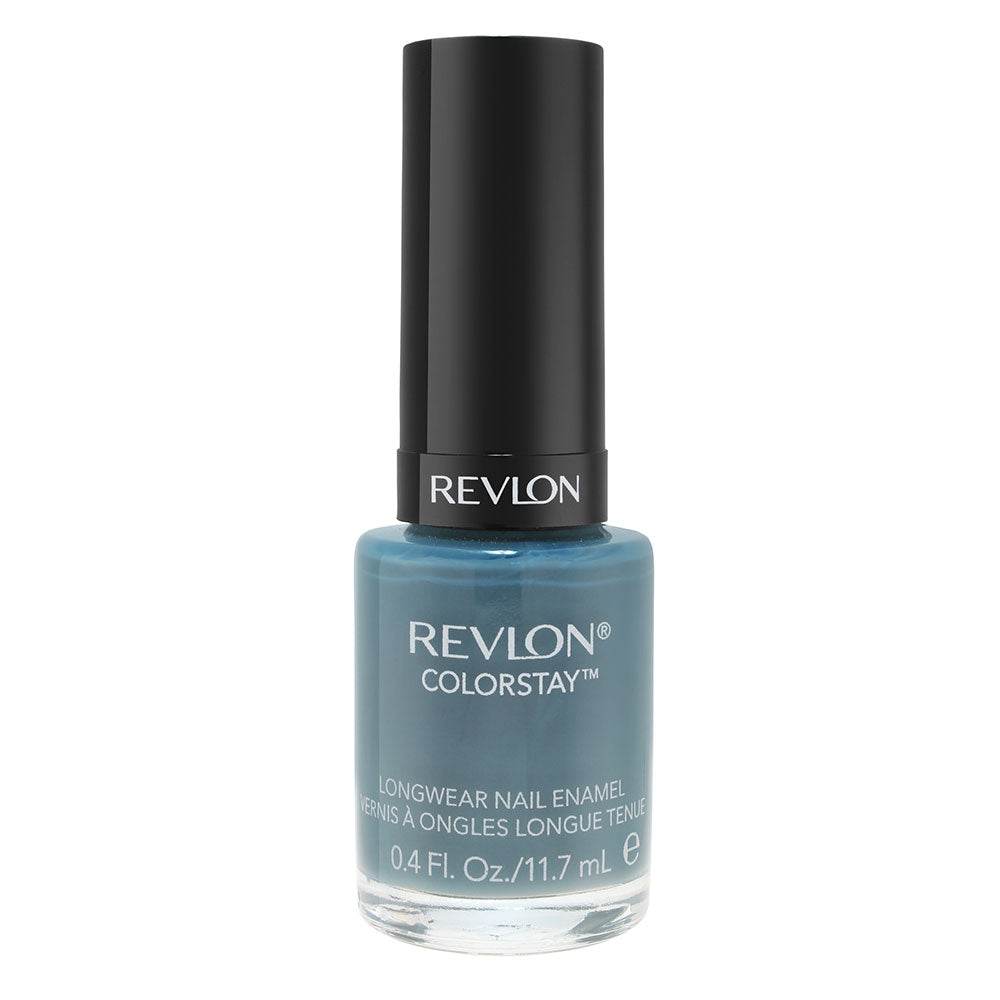 Revlon ColorStay Longwear Nail Enamel 11.7ml 280 BLUE SLATE nail polish bottle in blue slate color