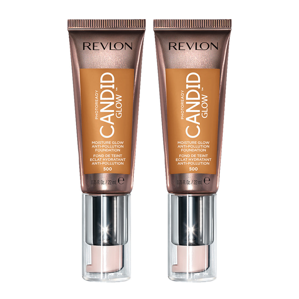 Revlon PhotoReady Candid Glow Moisture Glow Foundation 22ml 500 ALMOND - 2 pack