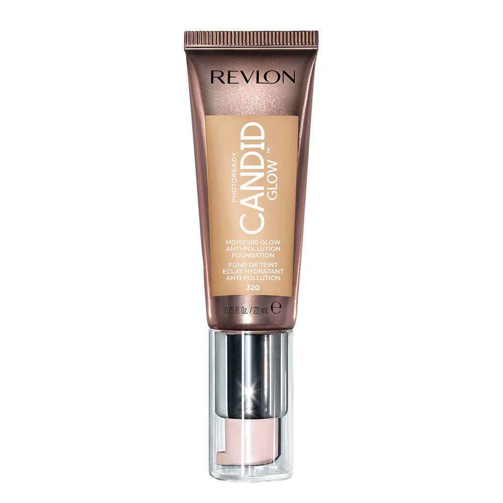 Revlon PhotoReady Candid Glow Moisture Glow Foundation 22ml 320 TAWNY makeup product in shade 320 TAWNY