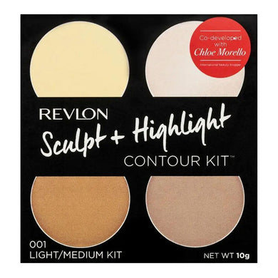 Revlon Sculpt and Highlight Contour Kit 001 Light Medium, 10g palette with four pressed powder shades
