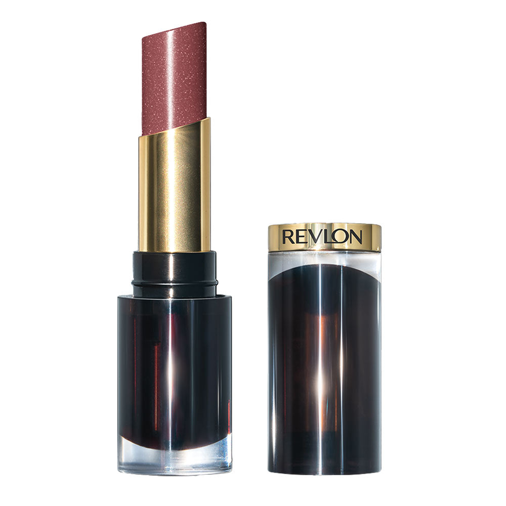 Revlon Super Lustrous Glass Shine Lipstick in 007 Glazed Mauve on white background