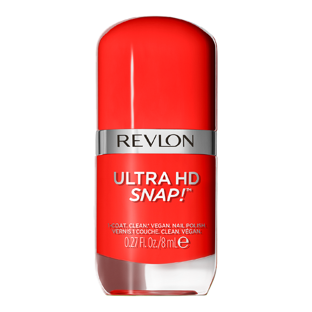 Revlon Ultra HD Snap! Nail Polish 8ml 031 SHE'S ON FIRE nail polish bottle in fiery red color
