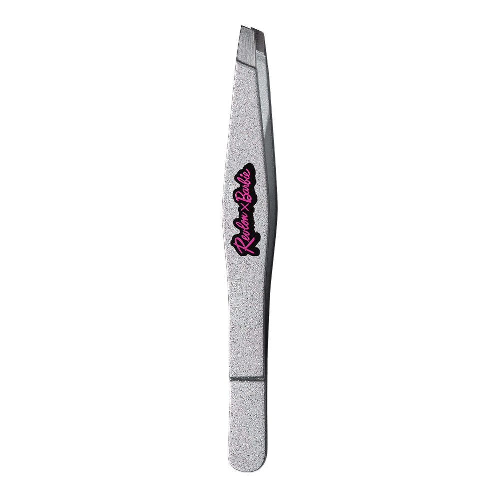 Revlon X Barbie Slant Tip Tweezer 63806 beauty tool in pink color