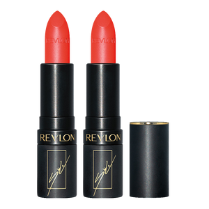 Revlon X Sofia Carson Super Lustrous The Luscious Mattes Lipstick in shade ON FIRE, two-pack, 4.2g each