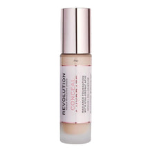 Load image into Gallery viewer, Revolution Beauty Conceal &amp; Hydrate Foundation in shade F10, 23ml bottle with rose gold cap
