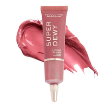Load image into Gallery viewer, Revolution Beauty Super Dewy Liquid Blush in You Got Me Blushing, 15ml with blush swatch
