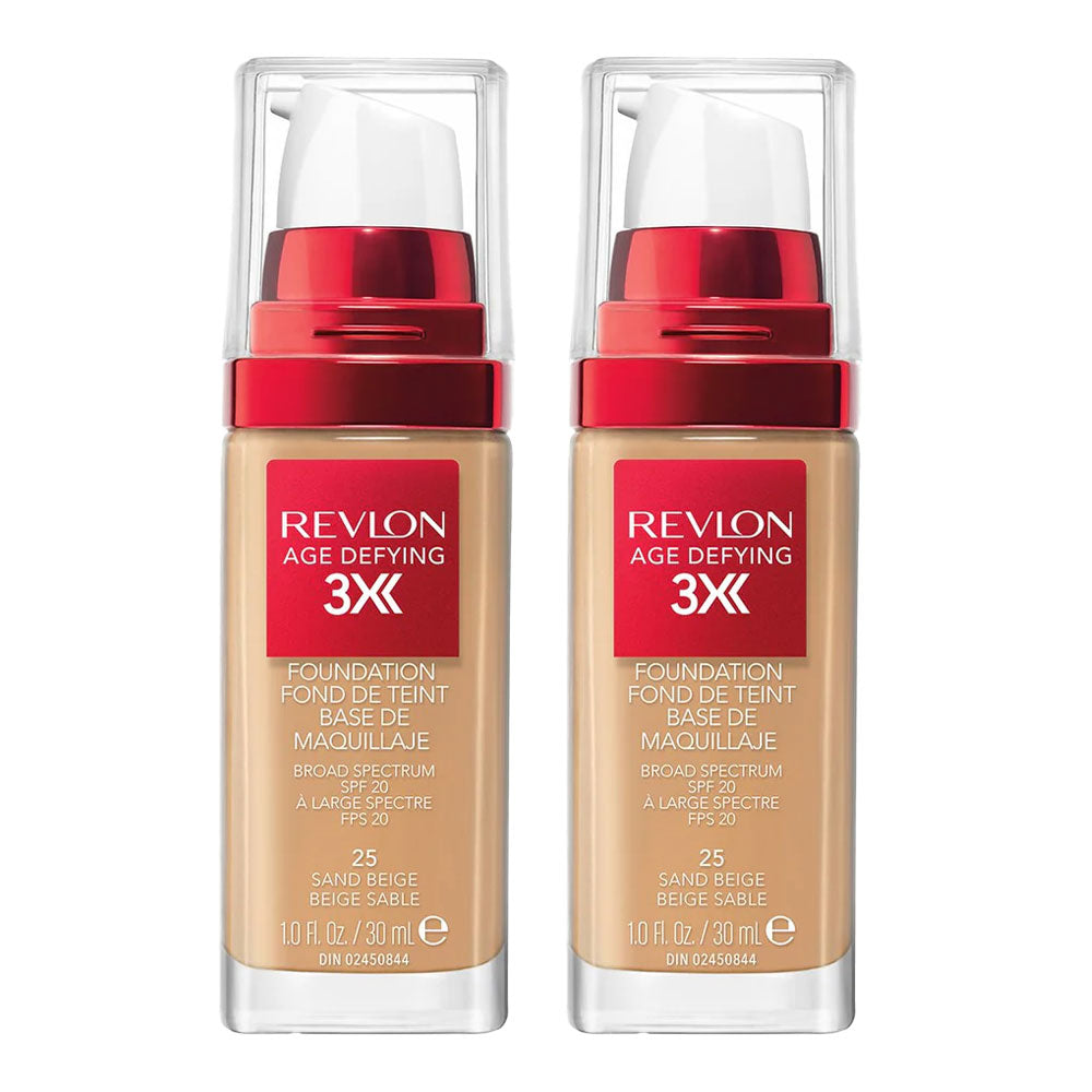 Revlon Age Defying 3X Foundation 30ml 25 SAND BEIGE - 2 pack
