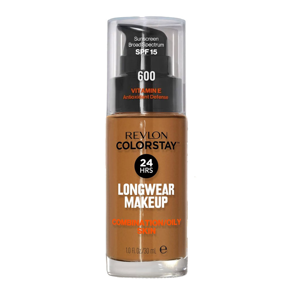 Revlon ColorStay longwear makeup for combination/oily skin with SPF15 in shade 600 CINNAMON, 30ml bottle