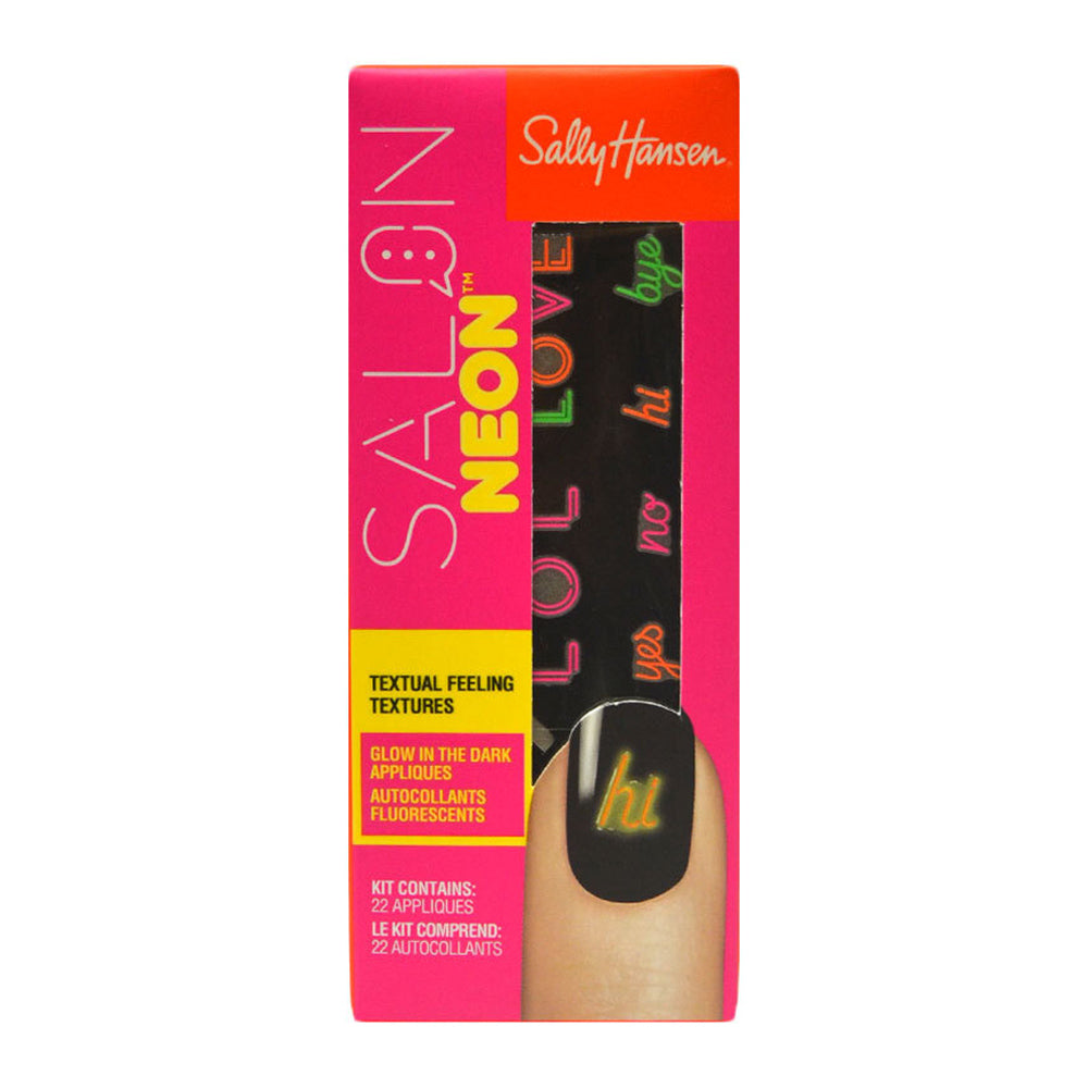 Sally Hansen Salon Neon 22 Appliques 307 TEXTUAL FEELING nail art design