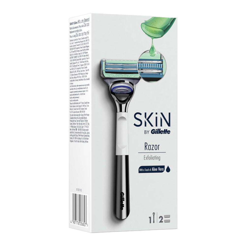 SKiN by Gillette exfoliating razor with 2 blades for smooth skin