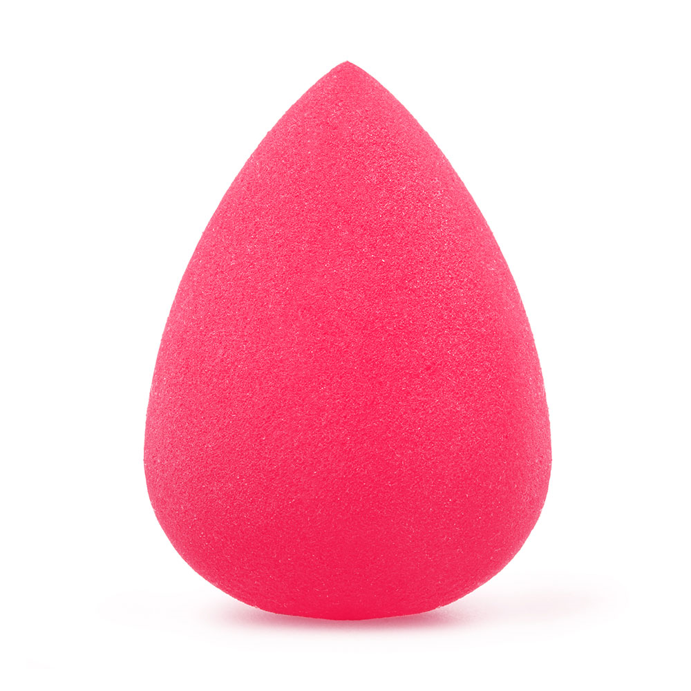 Pink teardrop beauty sponge for flawless makeup application